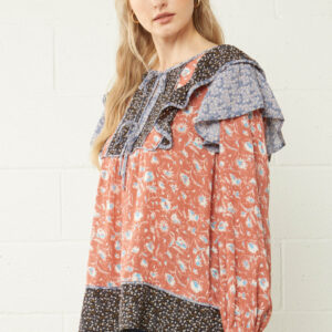 Floral Ruffle L/S Top