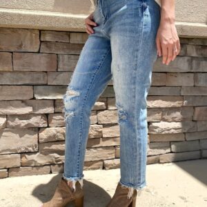 Judy Blue High Waisted Straight Fit Distressed Jeans