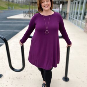 Plus – Long Sleeve Swing Dress