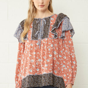 Floral Ruffle L/S Top