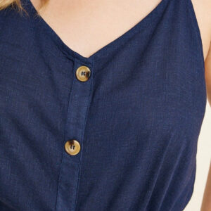 Plus – Linen Button Down Cami (Navy)