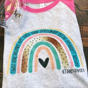 Teacher Rainbow Raglan