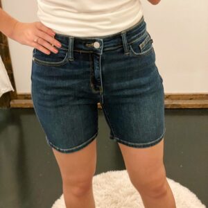 Judy Blue High Waisted Dark Wash Denim Shorts – (S-XL)