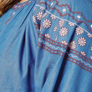 Plus – Embroidered Chambray Tunic