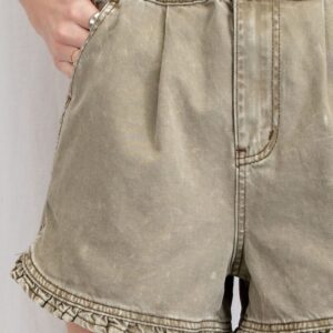 Mineral Wash Ruffle Shorts