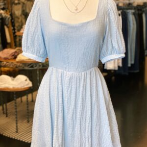 Baby Blue Puff Sleeve Romper/Dress