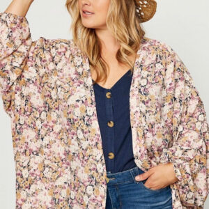 Plus – Floral Kimono